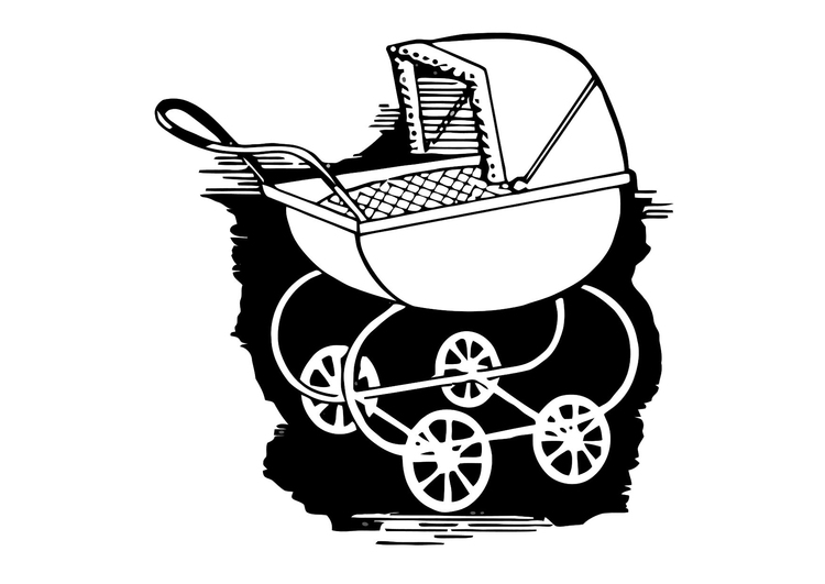 Målarbild barnvagn