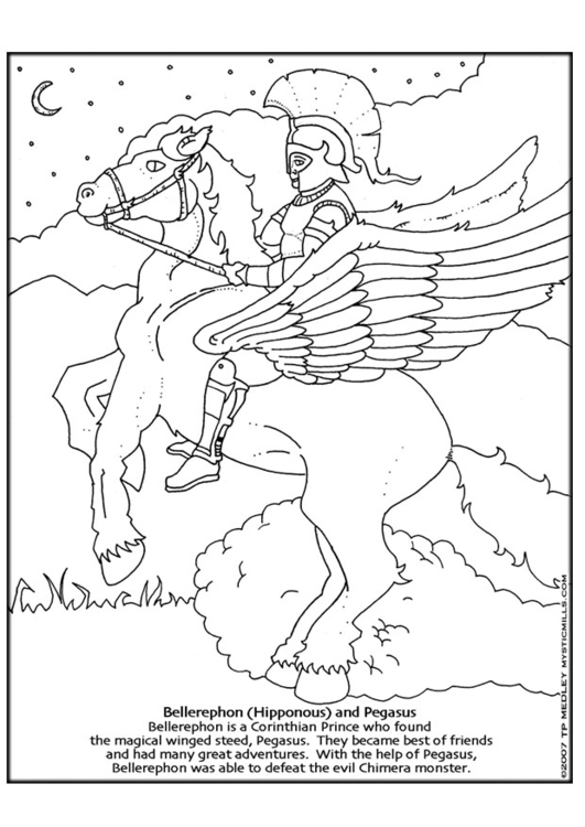 Målarbild Bellerephon och Pegasus