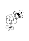 malarbild bi och blomma