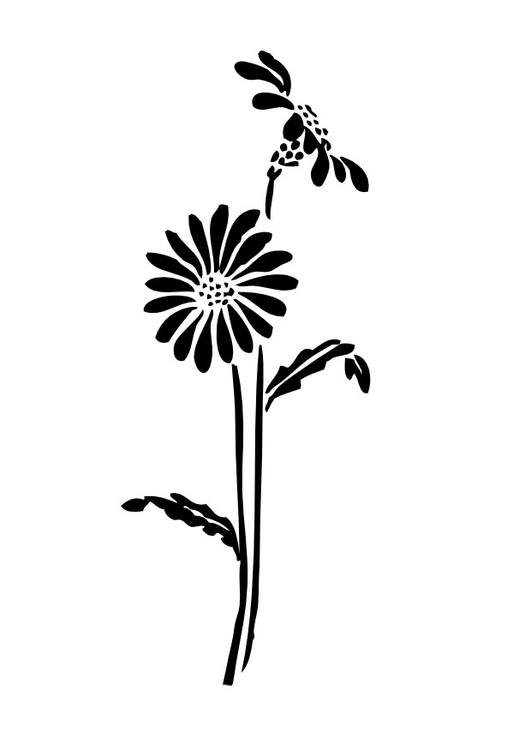 Målarbild blomma i silhuett