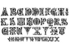F�rgl�ggningsbilder bokstäver och siffror - typsnitt - från 1000-talet