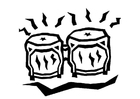Målarbild bongotrummor
