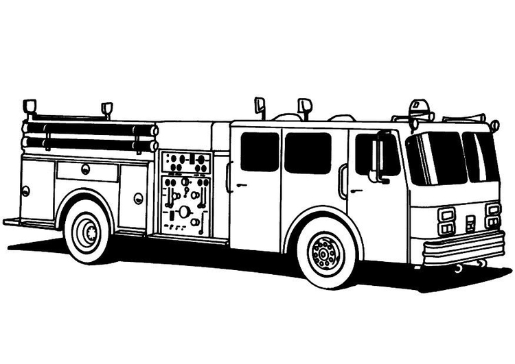 Målarbild brandbil