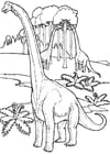 Målarbild brontosaurier