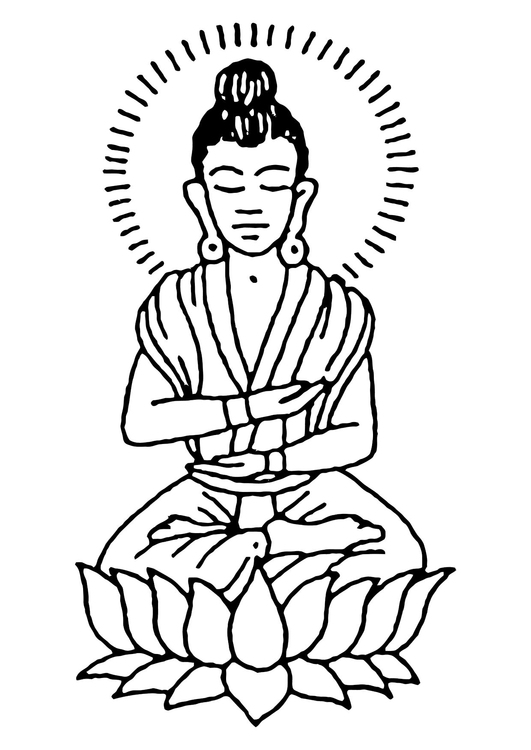 Målarbild buddha