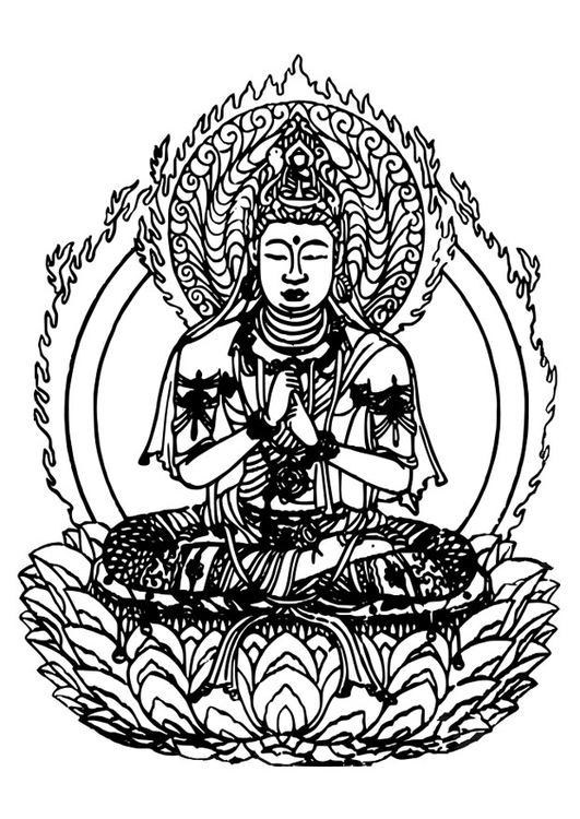 Målarbild Buddha
