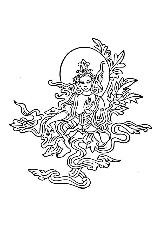 Målarbild buddistisk bild