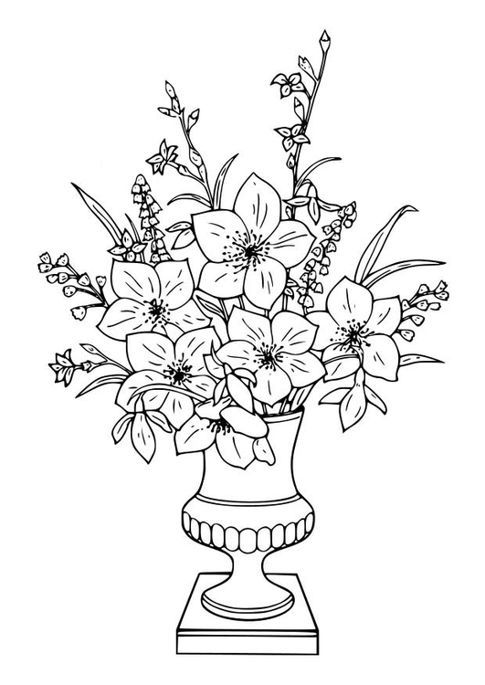 Målarbild bukett med liljor