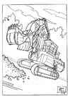 Målarbild bulldozer