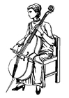 Målarbild cello