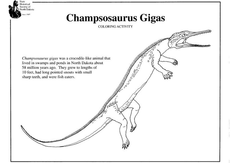 Målarbild Champosaurus 