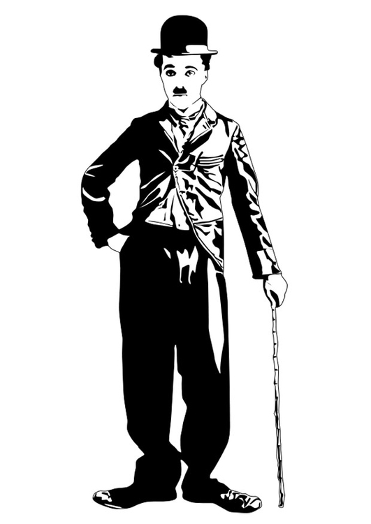 Målarbild Charlie Chaplin