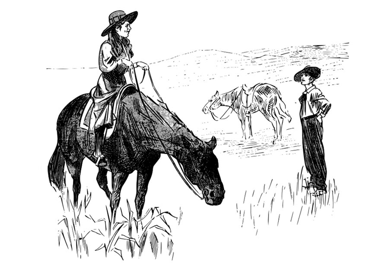 Målarbild cowgirl
