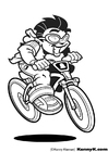 malarbild cyklist
