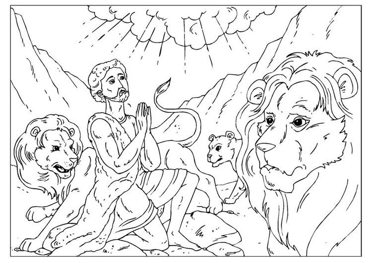 Målarbild Daniel i lejongropen