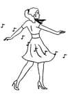 Målarbild dansande flicka