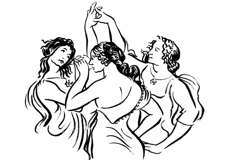 Målarbild dansande kvinnor