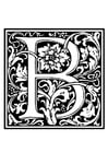 Målarbild  dekorativt alfabet - B