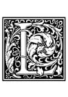 F�rgl�ggningsbilder Dekorativt alfabet - L