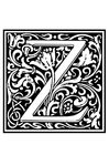 F�rgl�ggningsbilder  dekorativt alfabet - Z