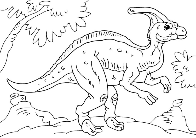 Målarbild dinosaur - parasaurolophus