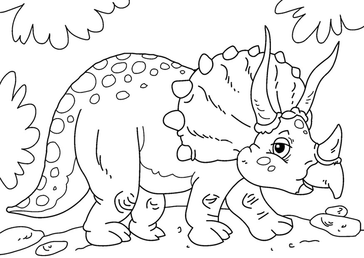 Målarbild dinosaur - triceratops
