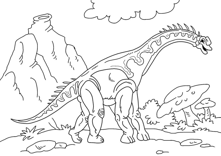 Målarbild dinosaurie - diplodocus