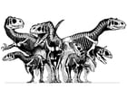dinosaurier i en grupp - skelett