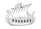 F�rgl�ggningsbilder drakskepp - vikingaskepp