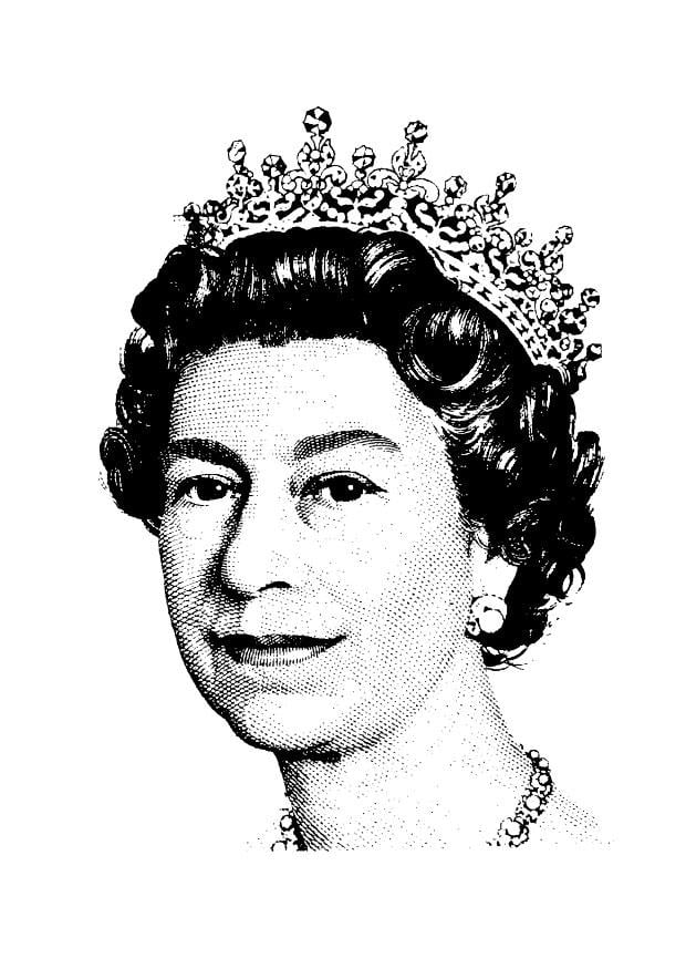 Målarbild drottning Elizabeth II