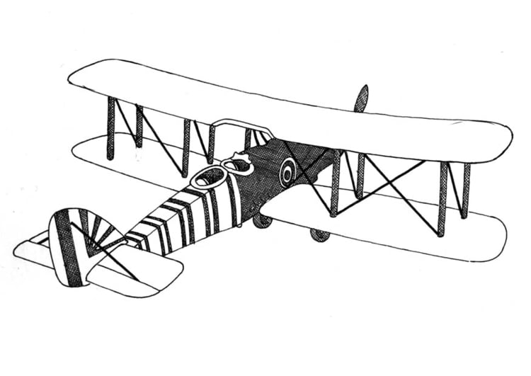 Målarbild dubbeldÃ¤ckare - flygplan