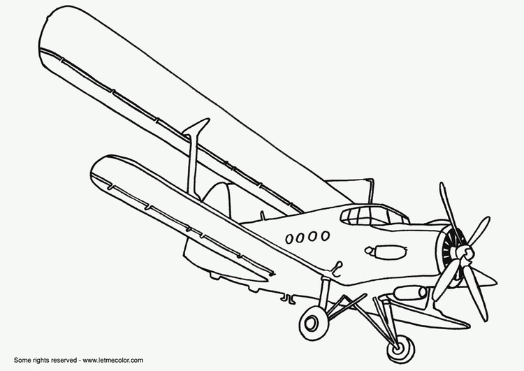 Målarbild dubbeldÃ¤ckare - flygplan