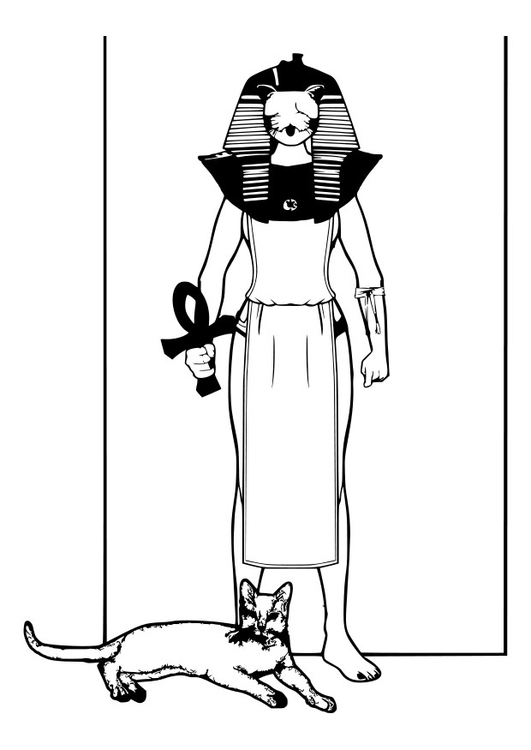 Målarbild egyptisk gud