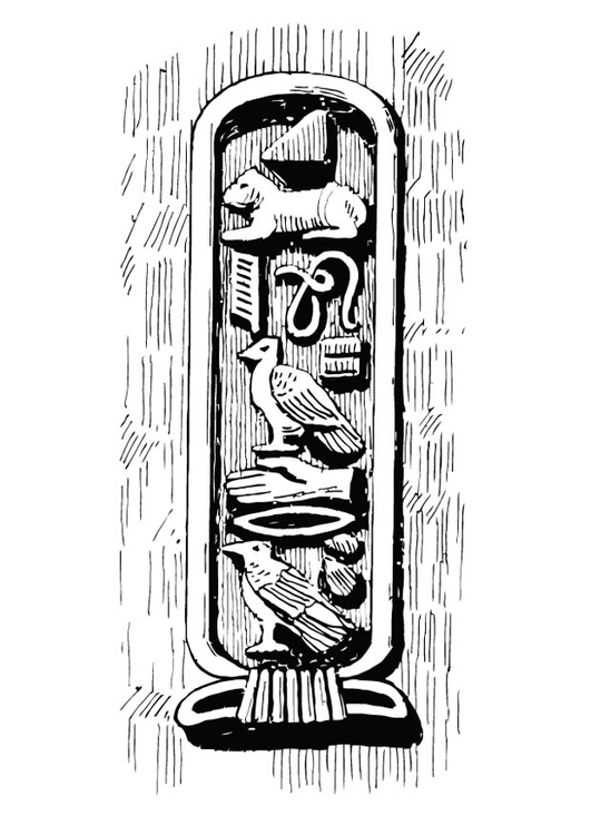 Målarbild egyptiska symboler