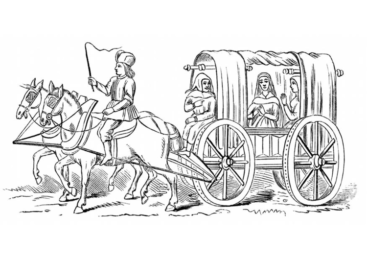 Målarbild ekipage frÃ¥n 1400-talet