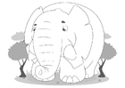 F�rgl�ggningsbilder elefant