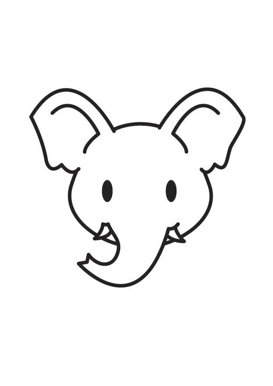 Målarbild elefantens huvud