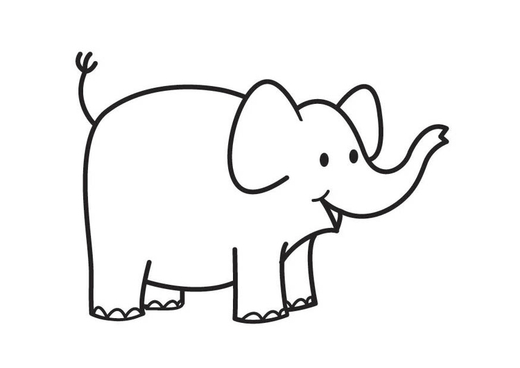 Målarbild elefanthuvud
