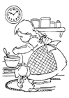 F�rgl�ggningsbilder en flicka som lagar mat