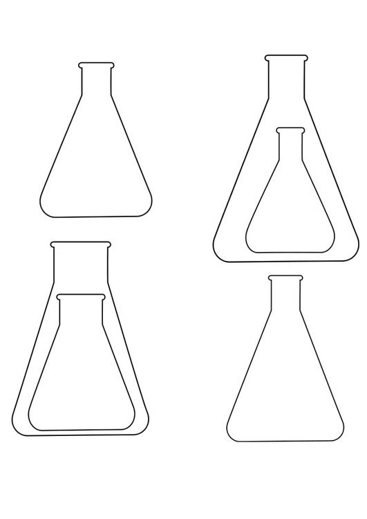 Målarbild  Erlenmeyerkolvar