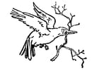 F�rgl�ggningsbilder fågel med gren