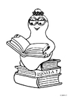 Målarbild familjen barbapapa - läsning