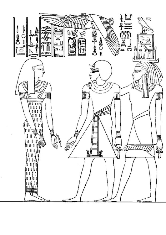 Målarbild farao Amenophis III