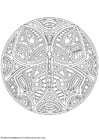 F�rgl�ggningsbilder fjäril - mandala