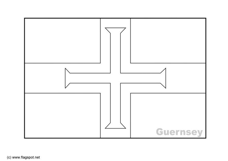 Målarbild Flagga frÃ¥n Guernsey
