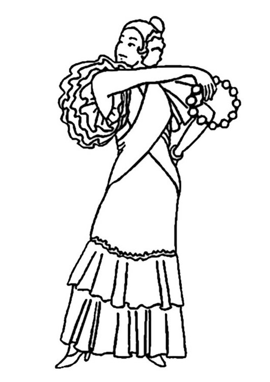 Målarbild flamencokjol