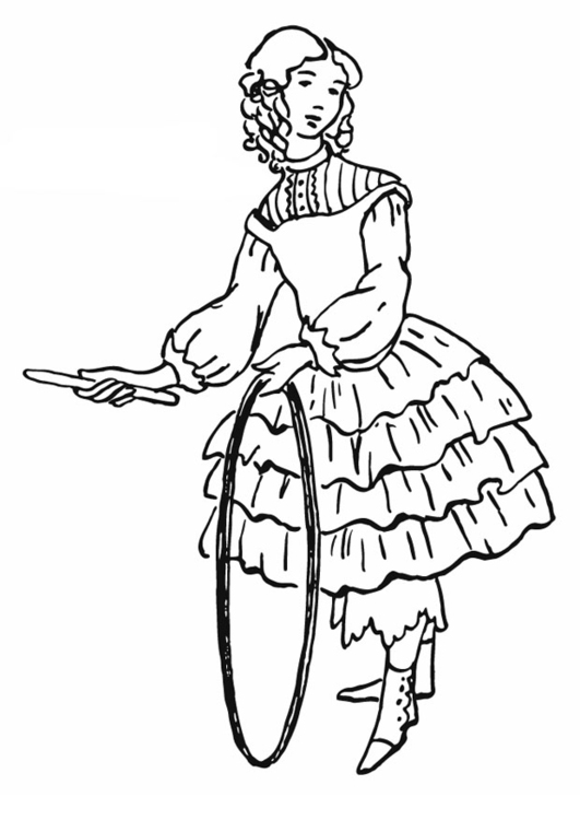 Målarbild flicka med tunnband