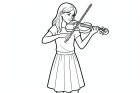 flicka spelar fiol