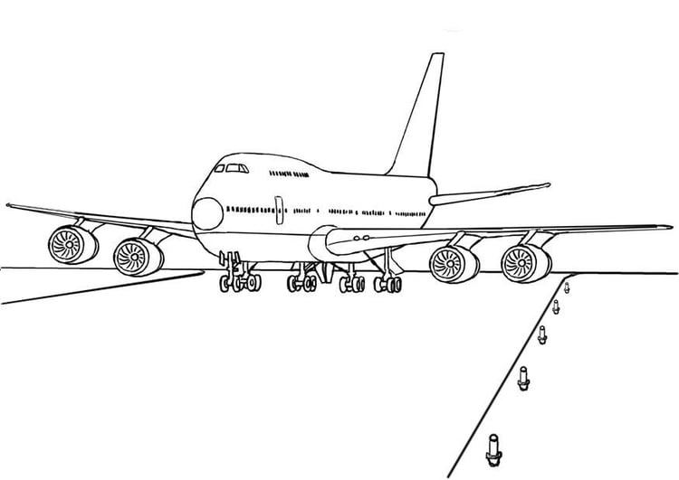 Målarbild flygplan 747