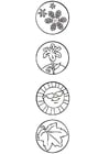 F�rgl�ggningsbilder fyra årstider - symboler